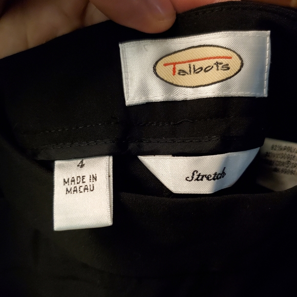 NWT Women's Talbots Black Stretch Pants Size 4 - Picture 2 of 4